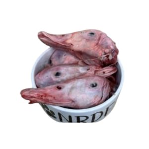 Duck Heads 1kg Package on White Background.